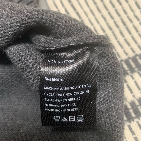 Cable Stitch Sweater Unisex Black White Grey Red Size Small - Picture 6 of 11